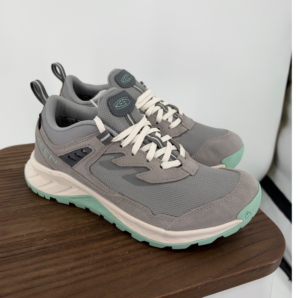 KEEN Hightrail Waterproof Hiking Shoe Women's 8 Alloy Lichen Gray Mint